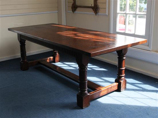 A modern oak refectory table(-)